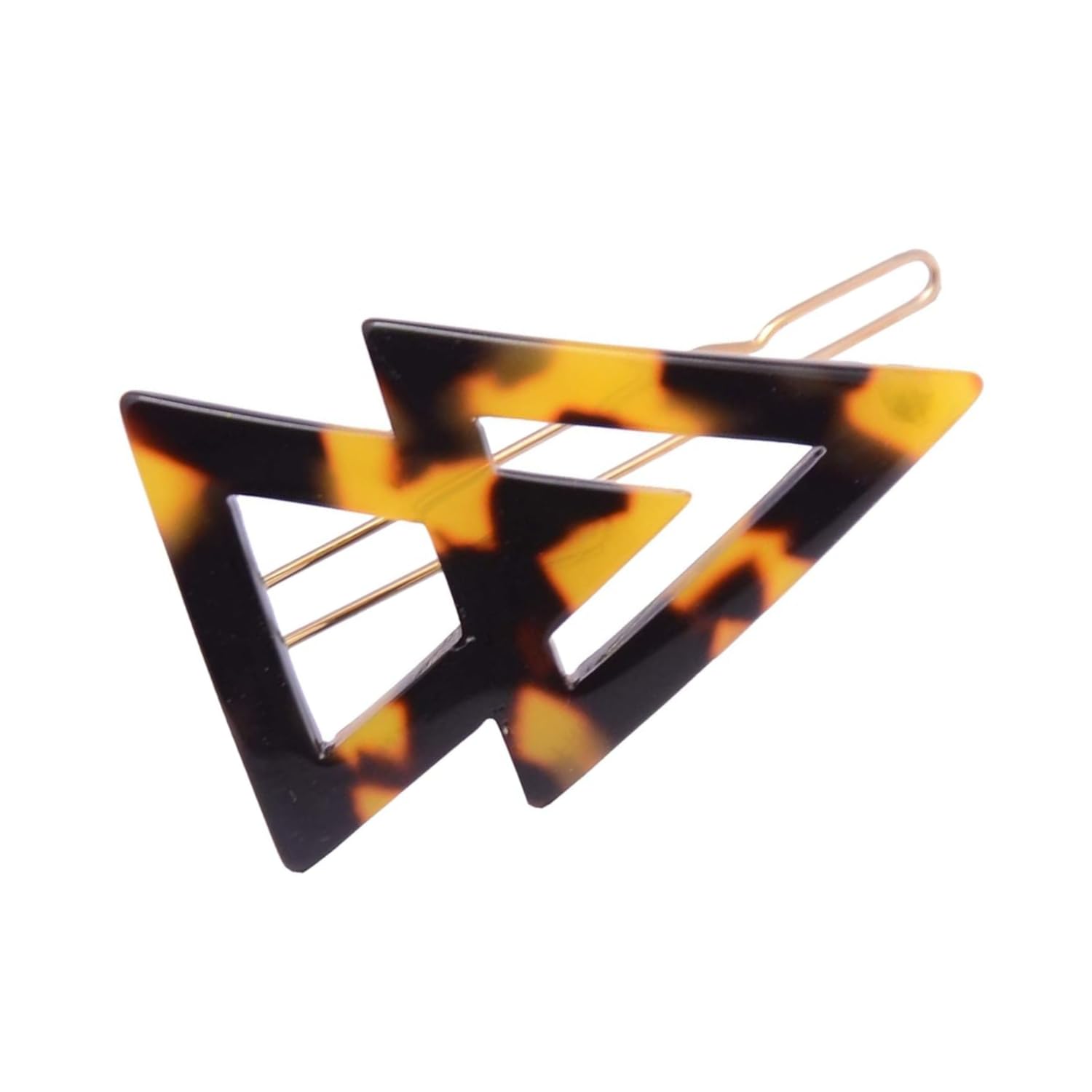French Amie Pyramid Small Handmade Tokyo Celluloid Acetate Side Slide Barrette Snap on Hair Pin Clip (Tokyo)