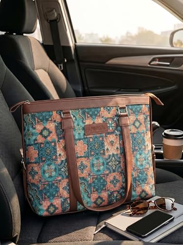 Image of Stylish Tote Bags for Office Use | Laptop Bag 15.6 inch | Purse for Women | Vegan Leather Handbag | Daily & Travel Use |