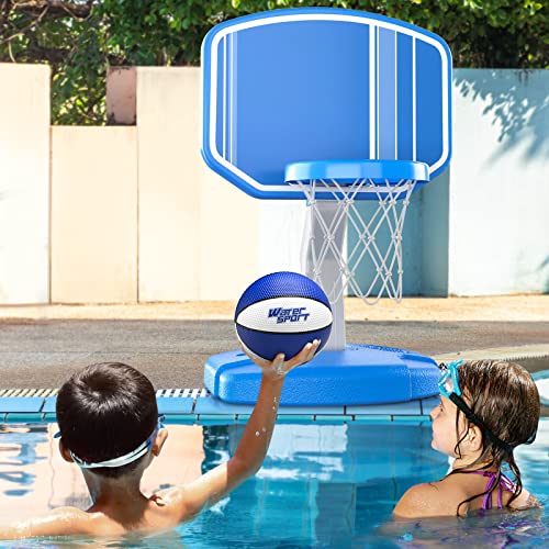 TEMI-Swimming-Pool-Basketball-Hoop-Pool-Toys-with-4-Balls-and-Pump-Adjustable-Height-Poolside-Basketball-Hoops-Water-Basketball-Game-Pool-Toys-for-Kids-and-Adults