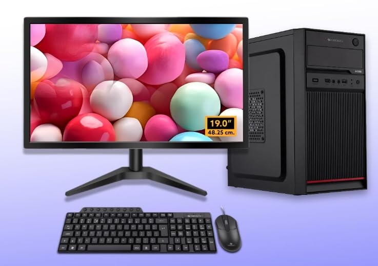 core i5 assembled pc (8gb ram, 256 ssd, win 11, 19'' monitor, black, ddr3(keyboard set) speaker