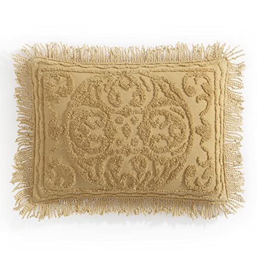 Image of Beatrice Home Fashions Medallion King Cotton Chenille Sham, Gold