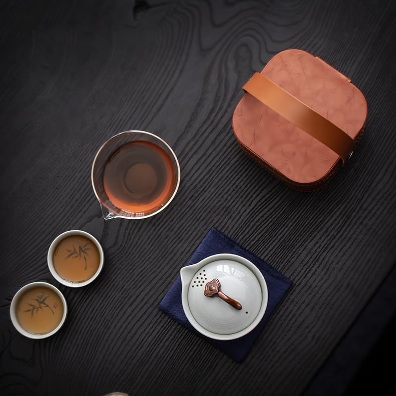 Portable Travel Tea Set One Pot Two Cups with Tea Storage Bag Travel Business Kung Fu Tea Set-picture2