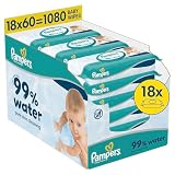 Pampers Toallitas húmedas para bebé 99% Water 18 x 60 (1080 unidades)