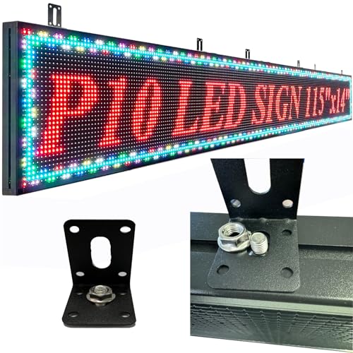 Image of P10 Scrolling Led Sign 115 inchX14 inch Programmable Display Digital Sign Outdoor Message Board For Business Custom Banner Word Light Advertising Wifi Control High Brightness Neon
