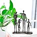 DreamsEden Rustic Family Figurines, Cast Iron Art Home Decoration Statue with Gift Card for Anniversary Birthday (Family of five)
