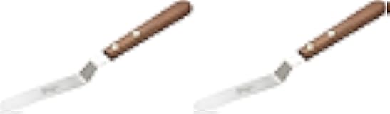 Ateco 1385 Spatula Icing Frosting Spreader Decorating Tool - Wood Handle, 2-Pack
