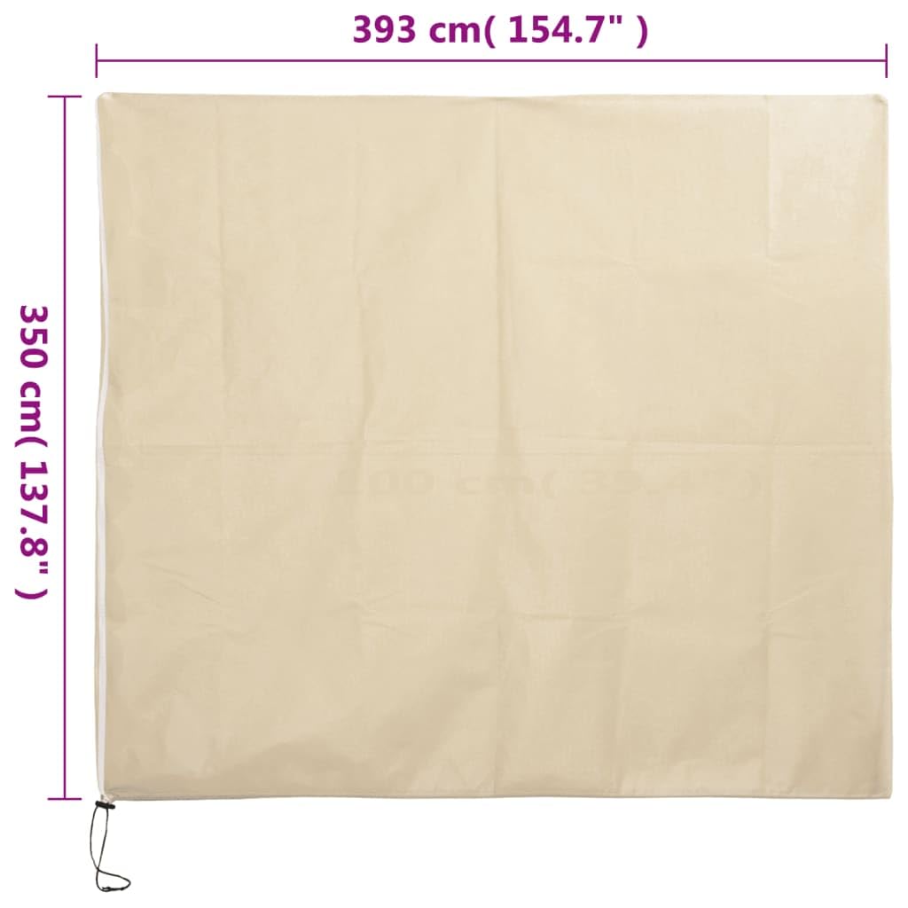 Wintervlies mit Reißverschluss 4 Stück 70 g/m² 3,93 x 3,5 m Pflanzenvlies Schutzbeutel atmungsaktiv mit Kordelzug für Garten, Beet, Balkon und Gewächshaus zur Frostabwehr und Pflanzenpflege