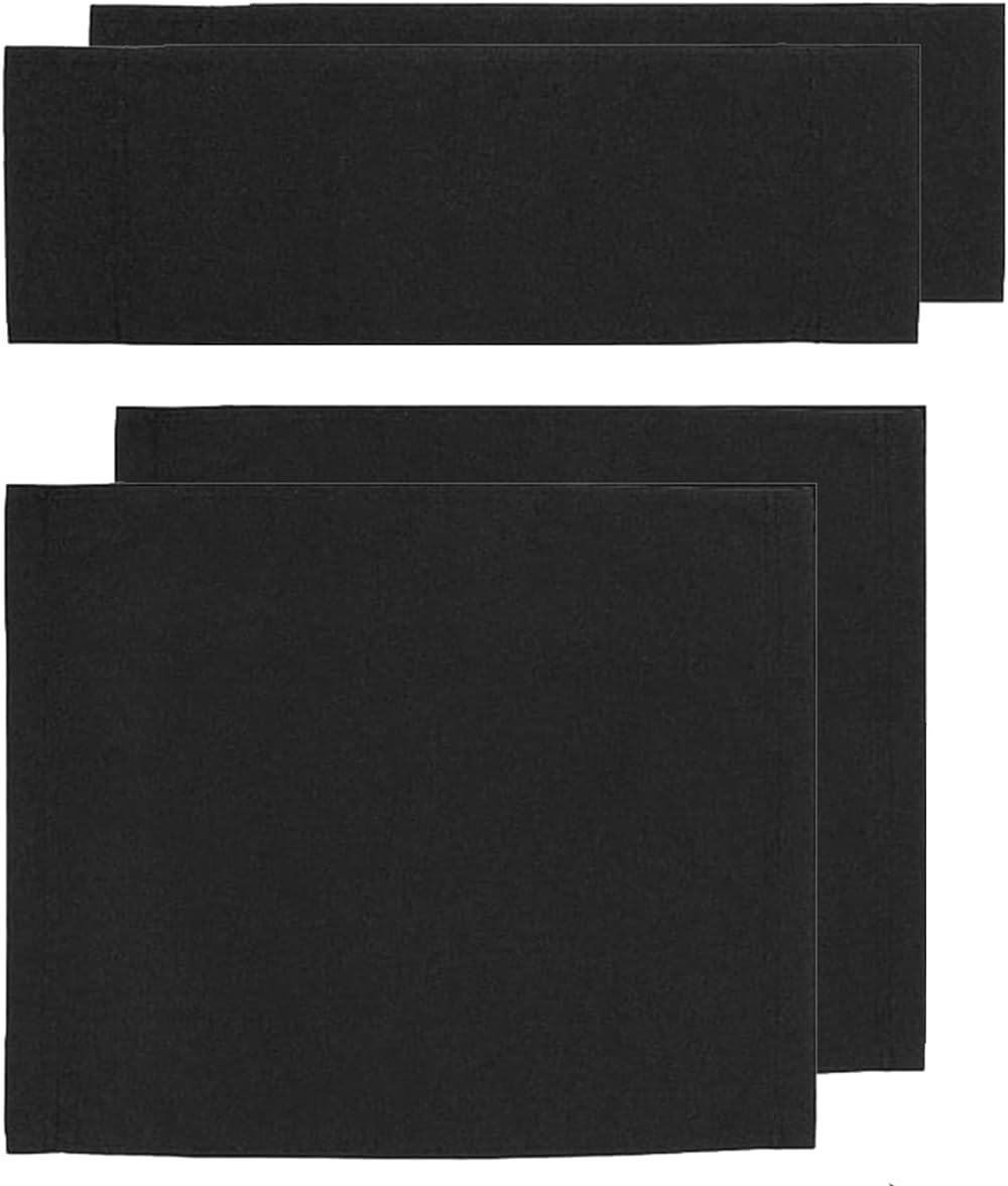 TBACW 2 Set (4pcs) 18''L X 15''W Directors Chair Canvas Replacement Covers Kit for Directors Chairs,Movie Chair Replacement Canvas Seat and Back Oxford Cloth Cover for Home M Size (Black)