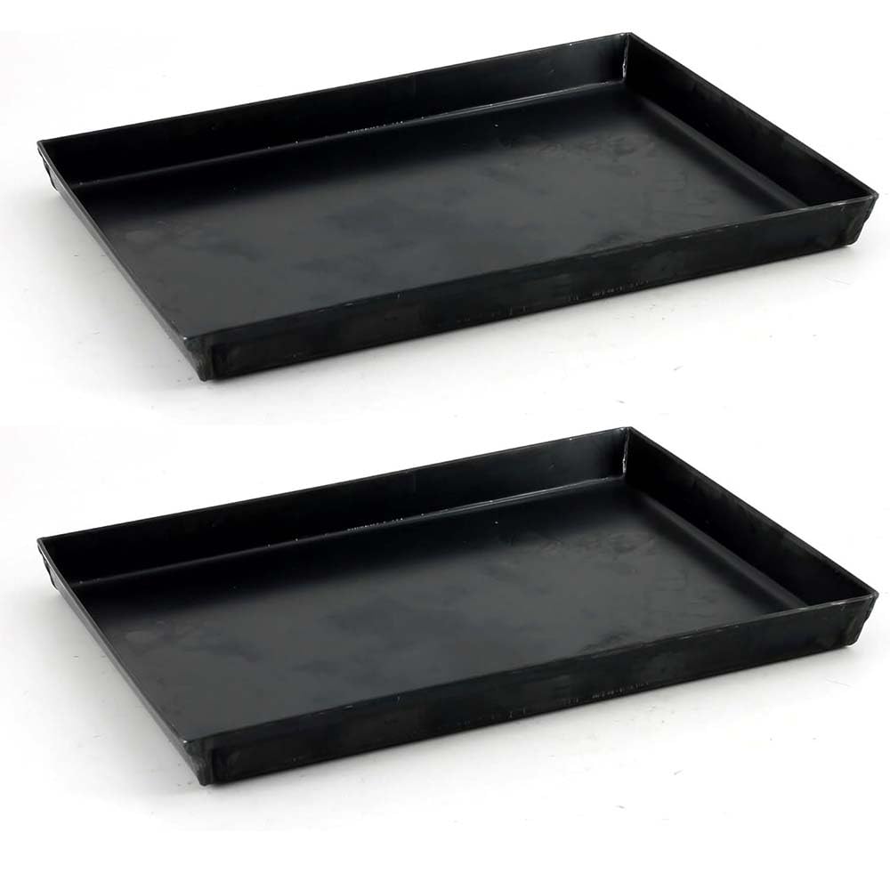 Set 2 Teglie Professionali in Ferro Blu rettangolari cm 40X30 H3 Cottura pizza croccante Lamiera Alta Qualità Made in Italy Alta Conducibilità per Forno Domestico Professionale ristoranti pasticcerie
