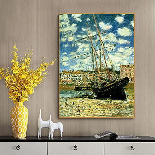 Peinture Le Quai De Monet affiche impression sur toile 70x100 cm