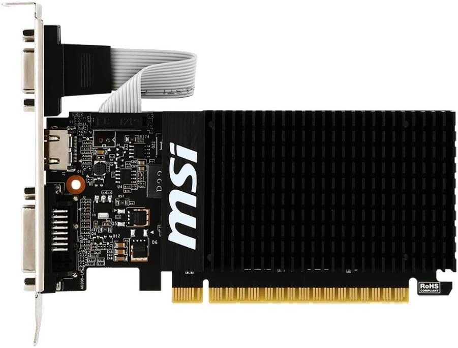 Msi GeForce GT710 2GD3H LP Scheda Grafica, 2 GB GDDR3, PCI Express 2.0, HDMI + DL-DVI-D, Nero