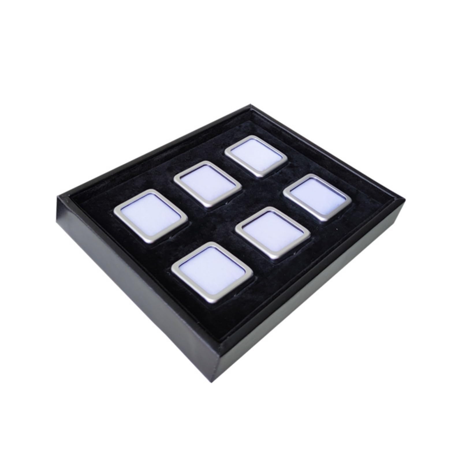 Plateau à Bijoux avec 6 Compartiments , Argent Mat , Argent Mat Lot 6 S