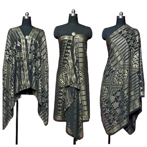 OverSize 1920's Vintage Gorgeous Style Women's Assuit Shawl Faux Assuit Foil Print Pearl Chiffon Headband Scarf Hajib