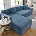 Fsogasilttlv Stretch Friheten Sofa-üBerwüRfe 3-Sitzer, Jacquard Sofabezüge für Wohnzimmer, Sofa Protector Stretchbezüge für Ecke Lake Blue