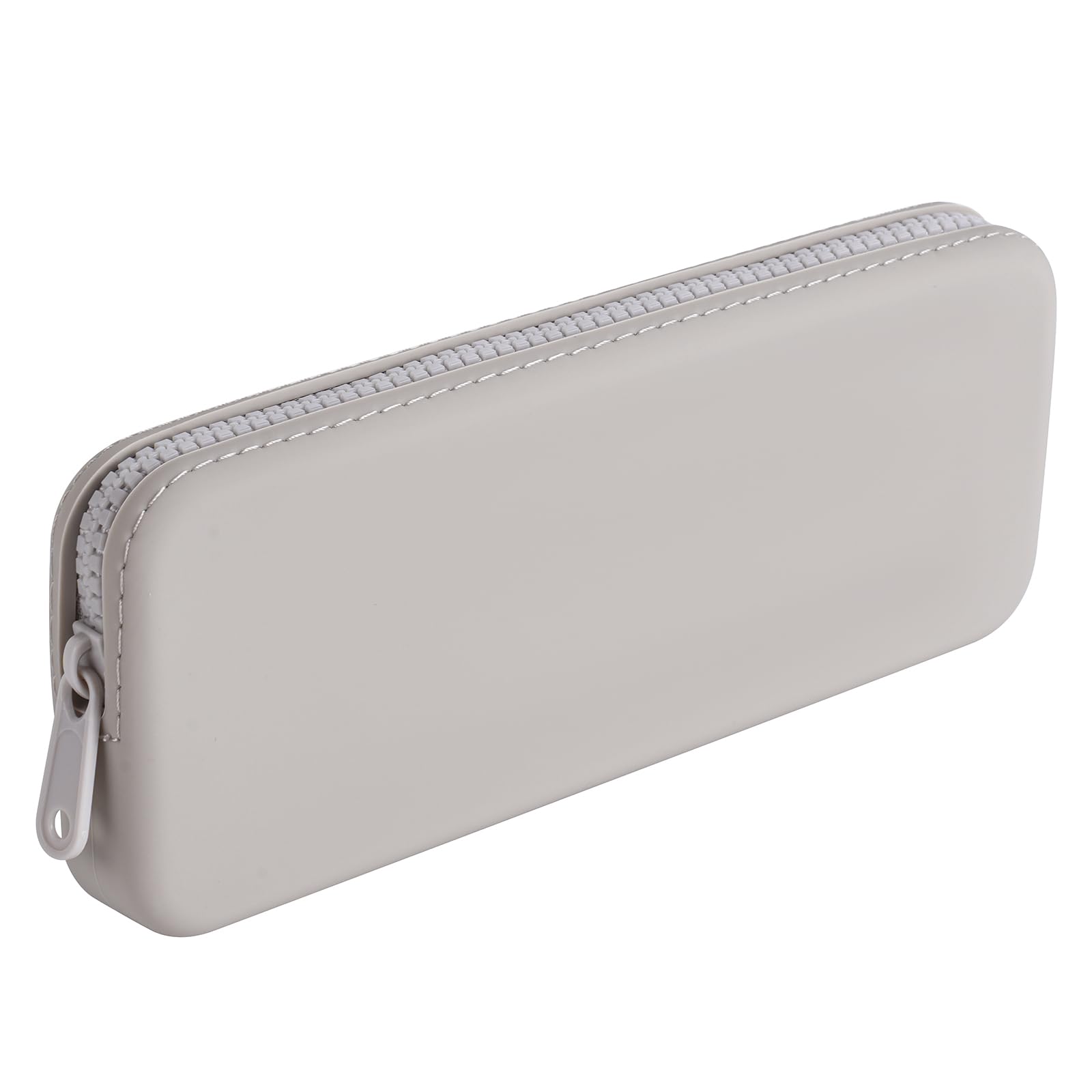 WHHJM Silicone Makeup Brush Holder Travel Makeup Bag Soft Portable Brush Organizer, Large Travel Essentials Makeup Brush Case Zipper Pouch (Grey)