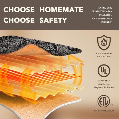 Image of Homemate Heated Electric Blanket Full Size 72 inchx84 inch Heating Blanket