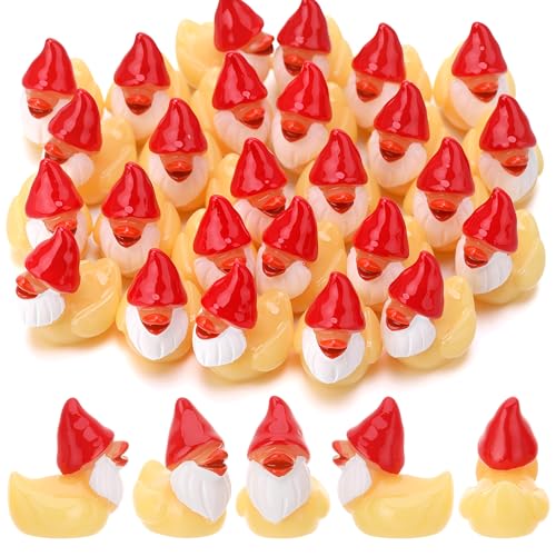 Image of 50 Pcs Gnomes Ducks Toy Figures, Mini Gnome Resin Ducks Bulk, Tiny Gnomes Figurine Dress up Duck Toy for Party Favors (Dwarf Duck)