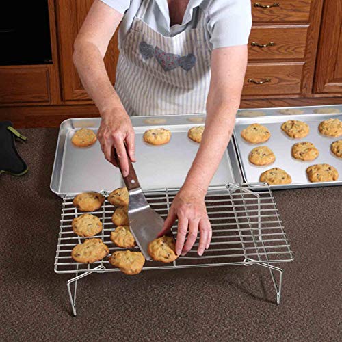 Teamfar Baking Sheet With Rack Set(2 Pans & 2 Tier Racks), Stainless Steel Cookies Sheet Baking Pans & Cooling Roasting Rack For Cookie Bacon Meat, Oven & Dishwasher Safe, Healthy & Stackable #TOP5