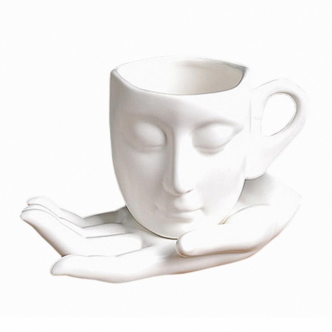 BizimHesap Kissing Cappuccino Cups and Saucer Set Coffee Set Coffee Cups Ceramic Engagement Gifts Wedding Gifts for Bride and Groom Mr and Mrs Gifts for Couple China Tea Cup Wedding Gifts for Couple