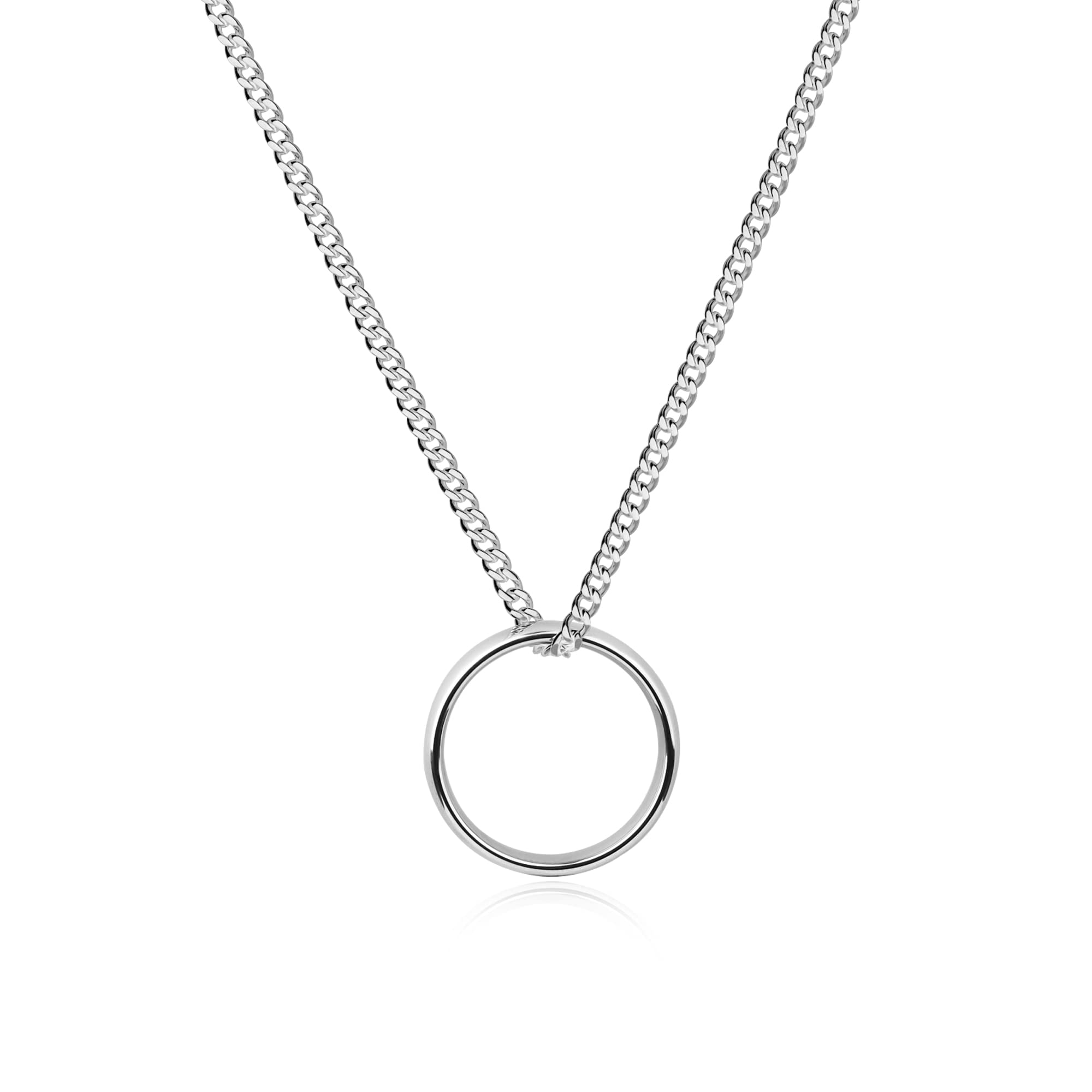 GAVUMens Tungsten Steel Ring Necklace