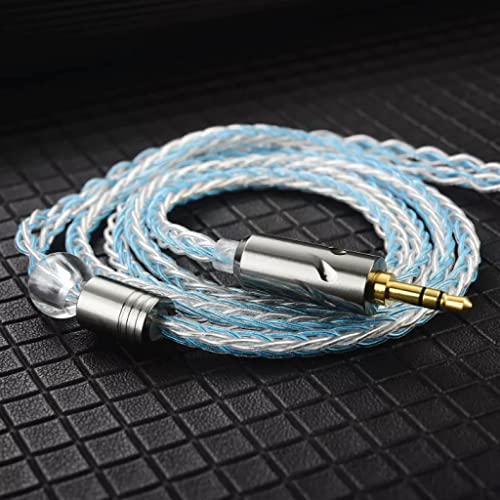 Image of QKZ T1 0.75MM QDC IEM Upgrade Cable, 200 Cores 8 Strand Oxygen Free Copper Silver-Plated Upgrade Cable with 3.5MM Plug ZXN ZXT AK6 Pro KZ ZSN pro x TRN MT1 ZXT (3.5MM, 0.75MM QDC (Blue))