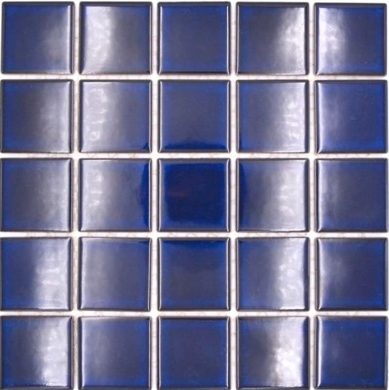 MOS14-0405 Mosaic Tile Ceramic Cobalt Blue Dark Blue Glossy Tile Mirror