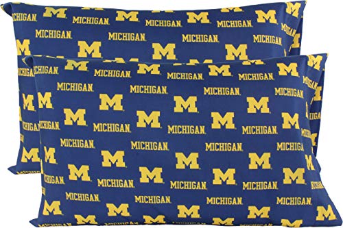College Covers Everything Comfy Michigan Wolverines Pillowcase Pair, King, 20" x 40", Includes 2 King Pillowcases