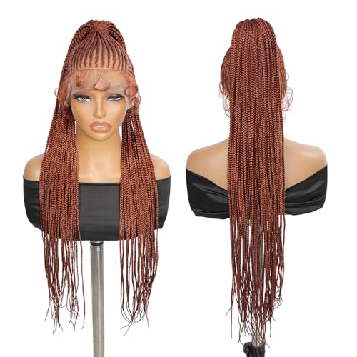 SUPERNOVA #350 Full Lace High Ponytail Braided Wig Red Copper