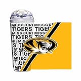 Rico Industries NCAA Missouri Tigers Standard 24oz Acrylic Tumbler with Hinged Lid, Officially Licensed Double Wall Tumbler with Straw