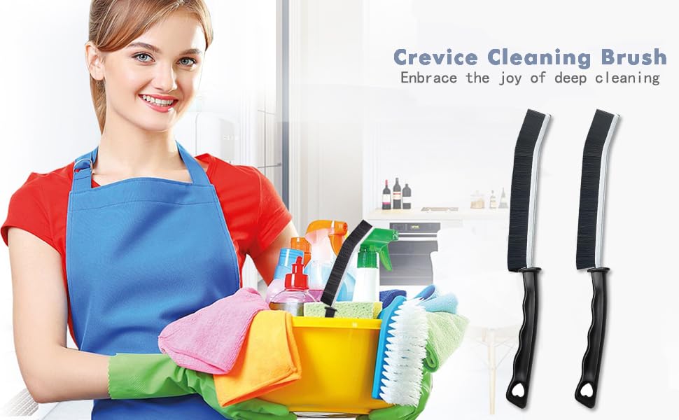 Image of Crevice Cleaning Brush Magic Brush Cleaner Grout Brush Gap Cleaning Brush Hard Bristles Magic Cleaning Brush Multifunctional Cleaning Tools Cleaning Scrubber Ideal for Ceramic Tiles Bathroom (2 Pcs)