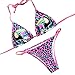 Produktbild Hevoiok Damen Bademode Vogel Drucken Leopard Tanga Sexy Bikini-Sets Push-up Bandeau Gepolstert Bikinis Sport For Mädchen Frauen Zweiteilig (Lila, L)