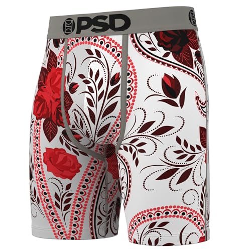 PSD Men's Boxer Briefs - Paisley Blanco, 7 Inch Inseam, Moisture-Wicking, 4-Way Stretch, Boxer Briefs for Men, Medium2