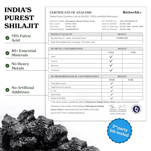 Image of Better Alt Pure Himalayan Shilajit /Shilajeet Energy Sticks with Organic Honey,Sweeter & Tastier|Helps muscle recovery|Boosts Strength & Improved energy, 85+ Trace Minerals,75%+ Fulvic Acid (Pack of 2)
