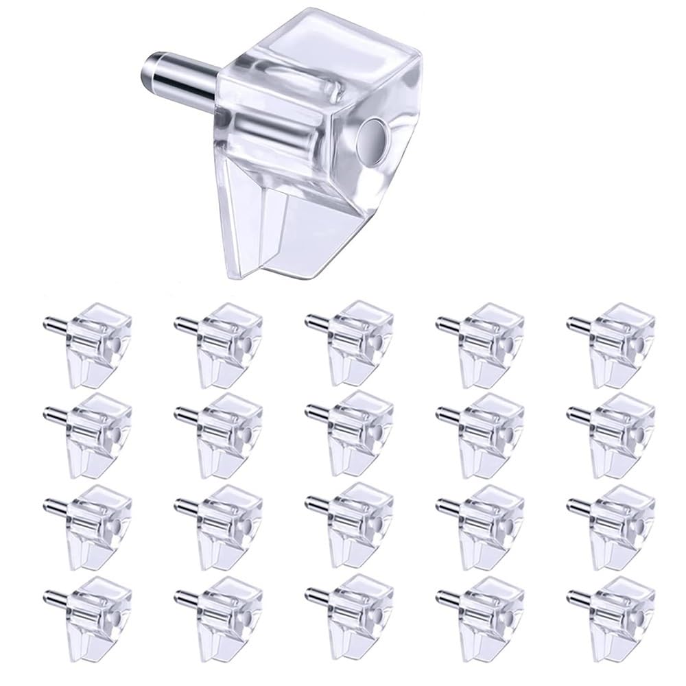 5mm Shelf Pegs 100PCS Clear Shelf Support Pins Locking Brackets for Cabinet Cupboard