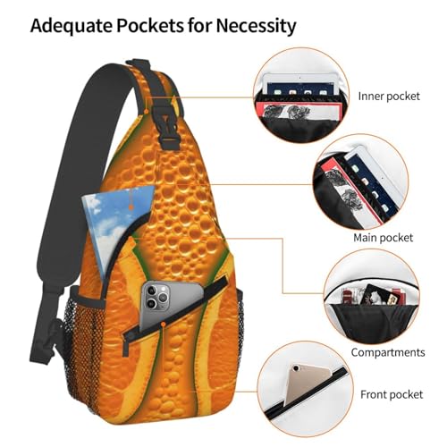 Pequeña mochila tipo bandolera naranja para senderismo miniatura 4
