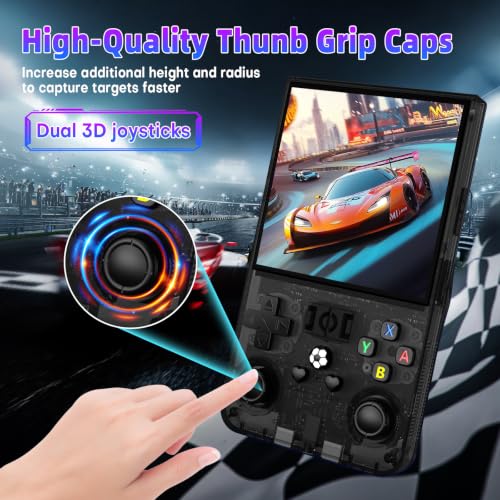 Image of R36MAX Retro Handheld Game Console, 64GB Retro Gmaing Console with 4.0 Inch IPS HD Screen, Portable Retro Gaming Console, Transparent Black