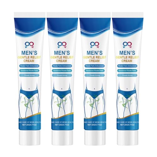 Crema Calmante Zona Intima Hombre, Crema Íntima Para Hombres Alivia Picor, Rojez Y Fricción, Refrescante De Absorción Rápida, 20 g (paquete de 4)