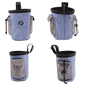 Pet Treat Pouch Dog Training Bag with Belt Carries Pet Toys Treats Sport Running Drawstring Waist Bag Poop Bag Dispenser, Red