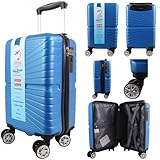 MF Handbags Ryanair - Maleta de cabina rígida aprobada de 40 x 20 x 25 cm, equipaje de mano ligero de 4 ruedas debajo del asiento con ruedas giratorias de 360°, bolsa de viaje duradera con cerradura