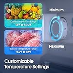 4.1 Cu.Ft Fridge with Bottom Freezer and Drawer, 2 Door Refrigerator with 7 Adjustable Temperature Settings for Bedroom, Dorm, Office, Apartment, Large Capacity, Silver - Image 5