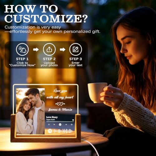 Custom Spotify Plaque With Photo Name, Personalized Gifts For Couples - Image 2