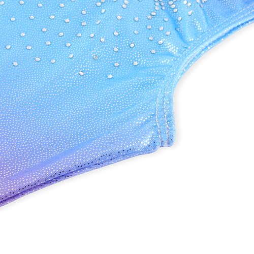 Leotards for Girls Gymnastics Toddler Dance Biketards Mermaid Unicorn Athletic Dance Wear Shiny Rainbow Blue Hotpink