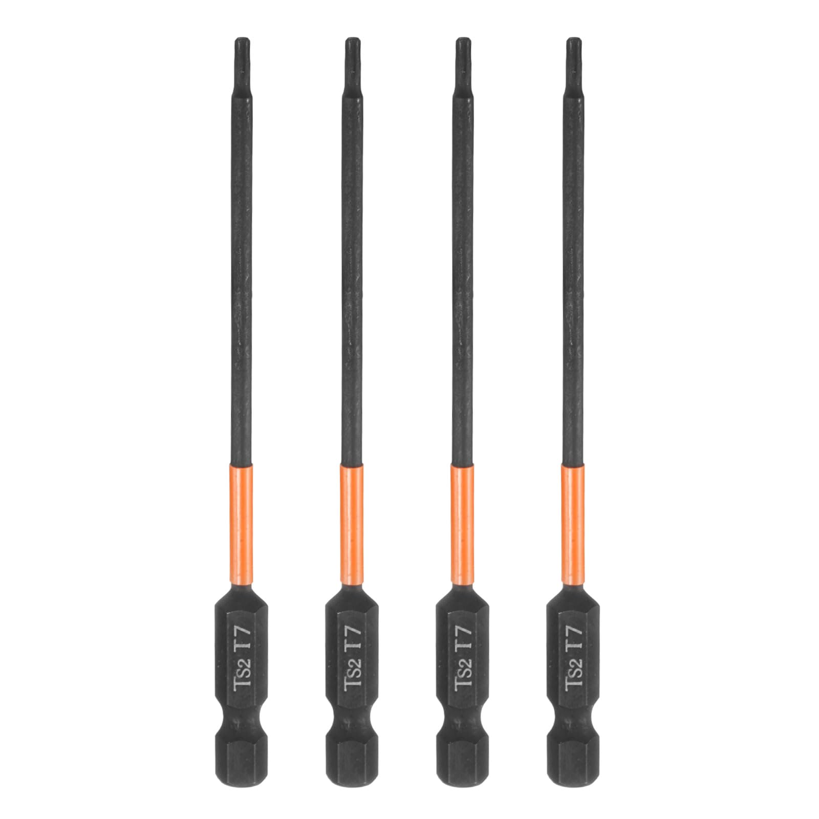 sourcing map 4pcs T7 Torx Head Screwdriver Bit 100mm Long 1/4" Hex Shank — image 1