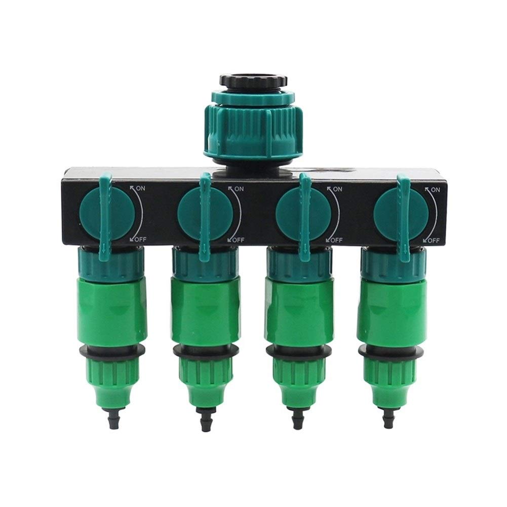 Adaptador de Conector de Manguera Riego de Jardín Grifo de 4 Vías Dispensador de Manguera Riego por Goteo de Jardín 4/7 U 8/11 Conector de Manguera Conector de Tubería Kit de Riego 1 Juego/con Cctor R