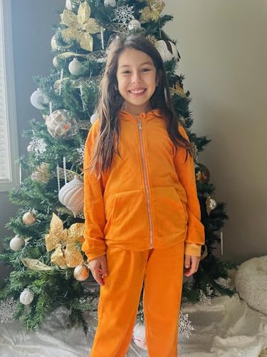 Image of Arshiner 2 Piece Outfits for Girls Kids Velour Tracksuit and Jogger Set