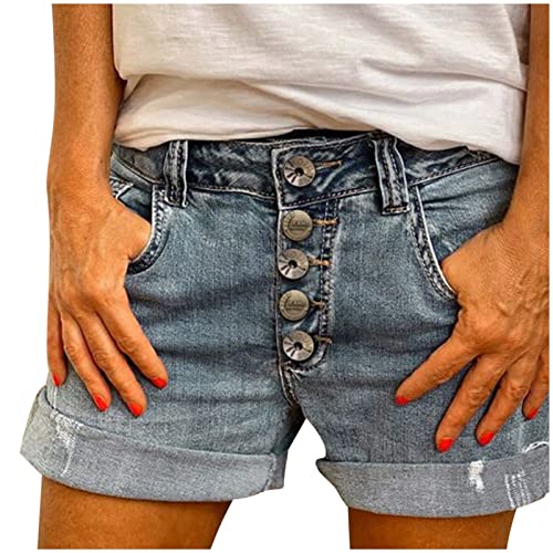 Womens Jeans Trendy 2024 Women's Popular Denim Shorts and Hot Pants with Retro Buttons Designer Wide Leg Pants for
