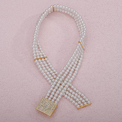 Wiwpar Bridal Belt - Sexy Bridesmaid Dress Waist Crystal Rhinestone Pearl Belt for Wedding Prom Dress4