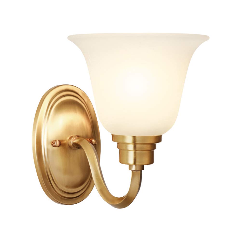 YNIYUJKL Wall Lamp, Copper Wall Lantern Bedroom Bedside Lamp Modern Minimalist European Style Living Room Aisle Wall Sconce Creative Lighting 1W Modern Chandeliers
