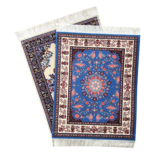 Samsrainbow 2er Set Teppich Mauspad - Büro Zubehör - Orientalischer Mini Teppich Computer...