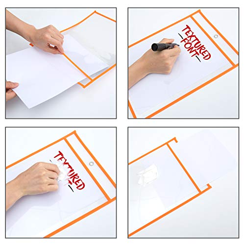 Diealles Shine Abwischbare Durchsichtige Hüllen, 10 Stück Reusable Dry Erase Pockets Schreibwaren Lieferungen für Büro und Schule, 35.5×25.5 cm